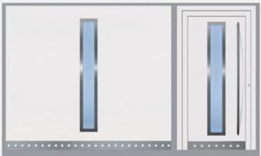 Eingangstür mit passendem Garagentor