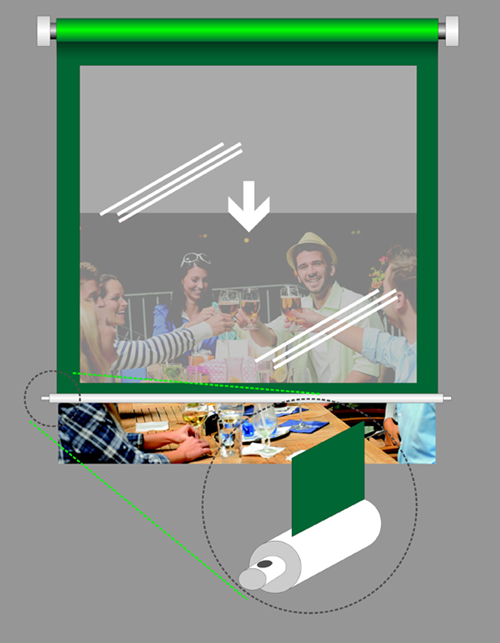 senkrecht außenrollfenster